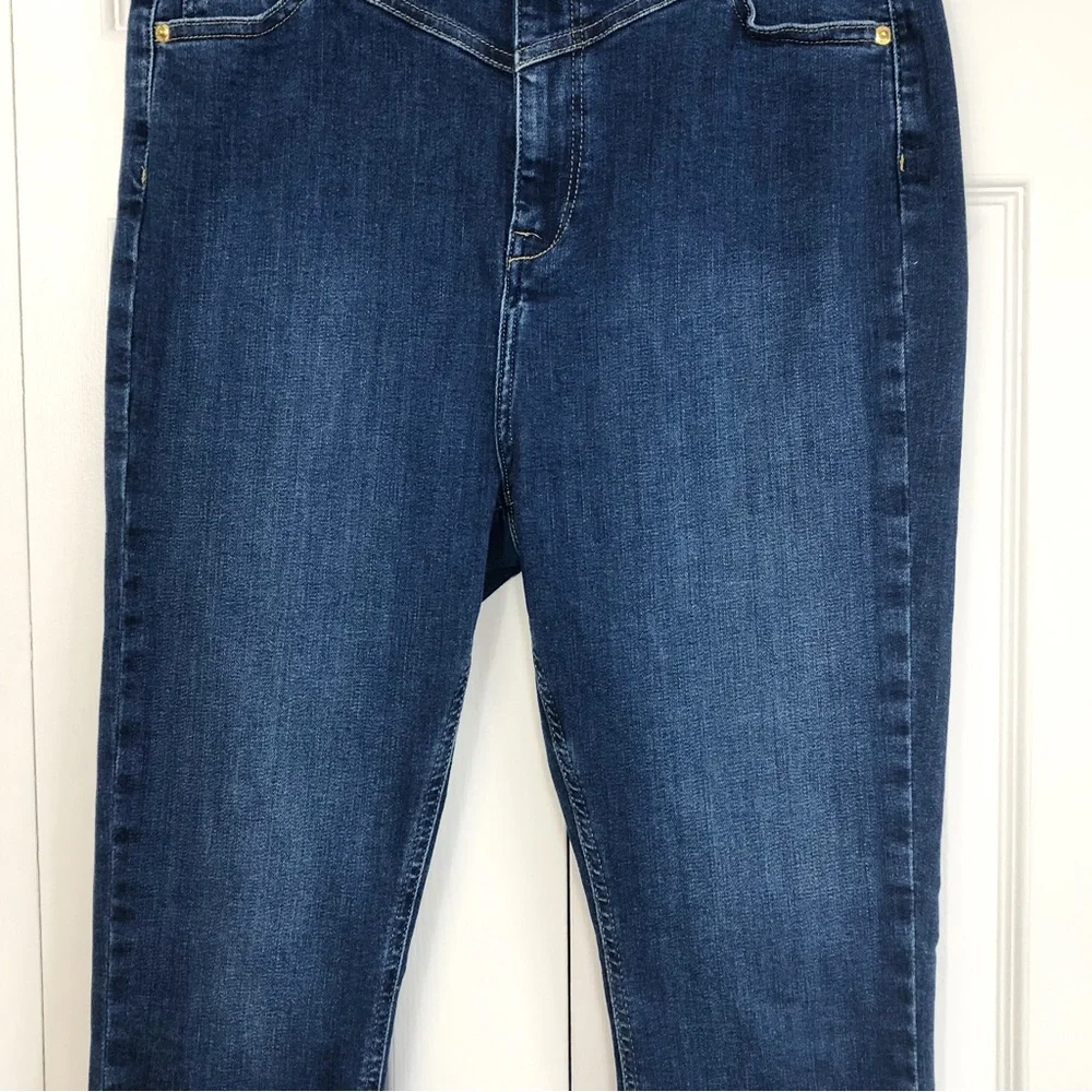 River Island Plus Dark Wash Denim High-Rise Skinny Ankle Jeans 14
